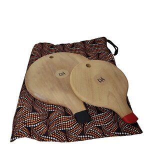 DA Brand Set of 2 Wood Serving Platters Charcuterie Board Paddles Carrying Bag